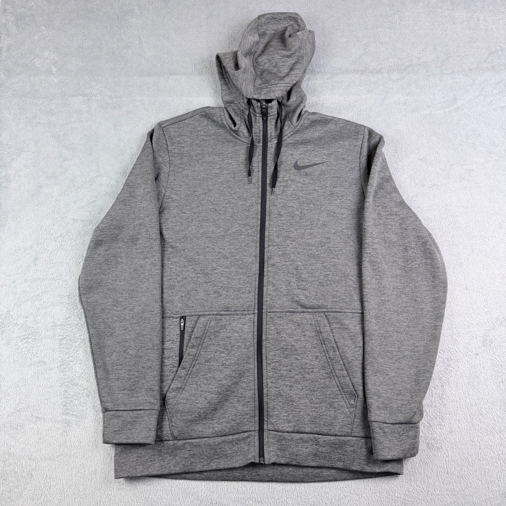 Nike Therma-FIT Full Zip Hoodie Grey Heather CU6231-071 Men's Medium Athleisure